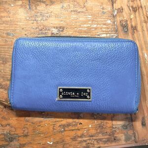 Olivia and Joy Faux Crocodile Skin Blue Wallet